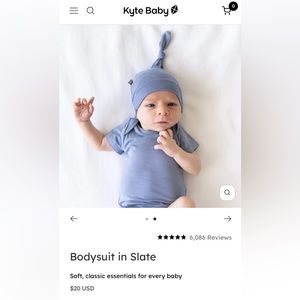 Kyte Bodysuit in Slate, Size Newborn